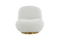 Ardis White Boucle Swivel Chair