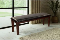 Kian 48" Faux Leather Bench 5 Kian 48" Faux Leather Bench -Living Room Furniture Shop 304372 brown wood dining bench room 86