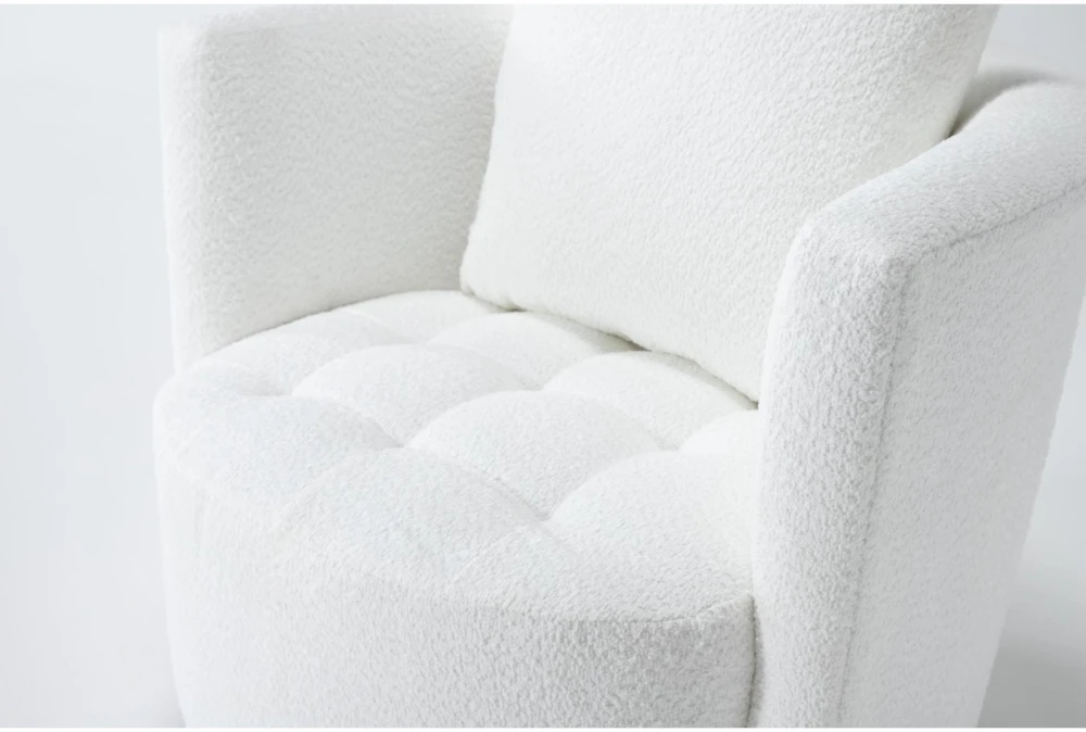 Edge White Chenille 37" Swivel Accent Chair 5 Edge White Chenille 37" Swivel Accent Chair - Image 5