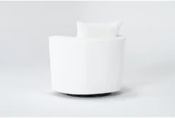 Edge White Chenille 37" Swivel Accent Chair 10 Edge White Chenille 37" Swivel Accent Chair -Living Room Furniture Shop 304796 white fabric accent chair side 19
