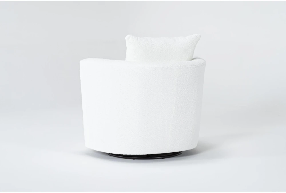 Edge White Chenille 37" Swivel Accent Chair 3 Edge White Chenille 37" Swivel Accent Chair - Image 3