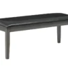 Malabar 48" Dark Grey Faux Leather Bench