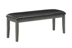 Malabar 48" Dark Grey Faux Leather Bench
