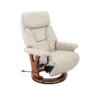 Nigel Cobblestone Faux Leather Swivel Recliner With Adjustable Headrest