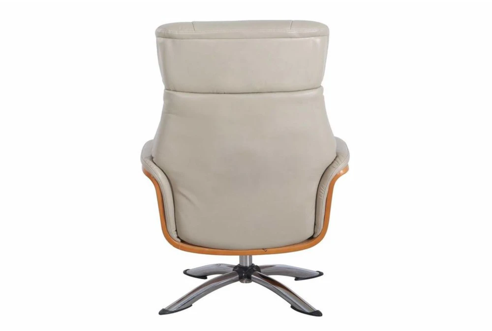 Ingram Cobblestone Faux Leather Reclining Swivel Chair And Ottoman 4 Ingram Cobblestone Faux Leather Reclining Swivel Chair And Ottoman - Image 4