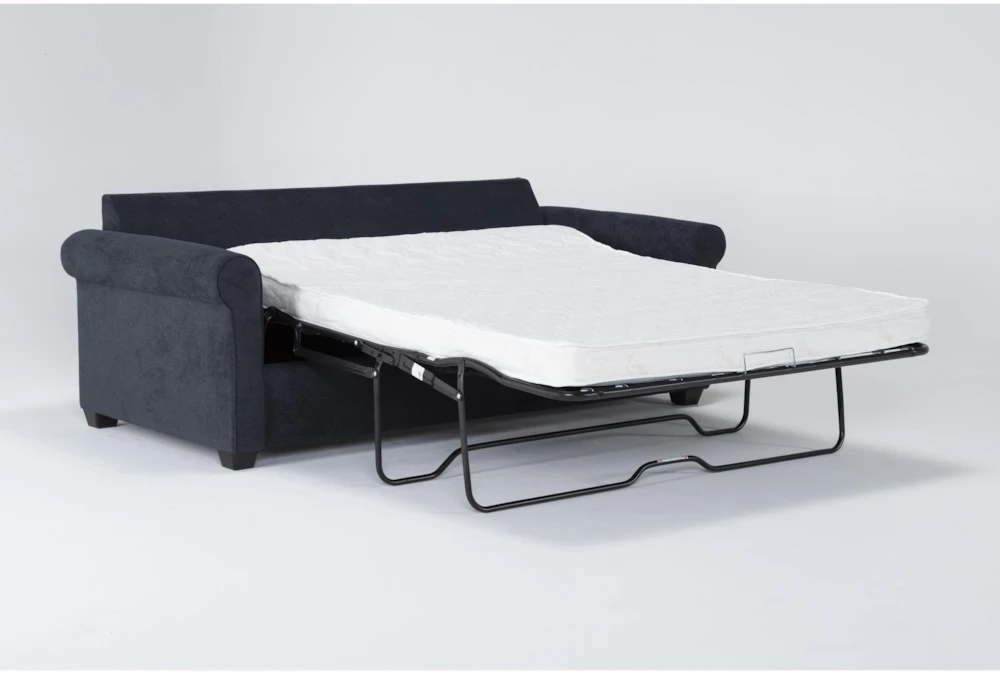 Athos Midnight Blue 86" Queen Sleeper Sofa With Reversible Chaise 3 Athos Midnight Blue 86" Queen Sleeper Sofa With Reversible Chaise - Image 3