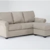 Athos Cream 86" Queen Sleeper Sofa With Reversible Chaise