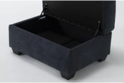 Midnight Blue Storage Ottoman -Living Room Furniture Shop 305963 blue fabric ottoman detail 44