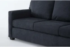 Aramis Midnight Blue 83" Queen Sleeper Sofa -Living Room Furniture Shop 305965 blue fabric sleeper detail 44