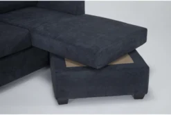 Aramis Midnight Blue 83" Queen Sleeper Sofa With Reversible Chaise -Living Room Furniture Shop 305966 blue fabric reversible sofa chaise detail 44