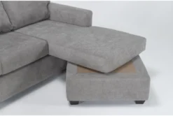 Aramis Vintage 83" Queen Sleeper Sofa With Reversible Chaise 12 Aramis Vintage 83" Queen Sleeper Sofa With Reversible Chaise -Living Room Furniture Shop 305978 grey fabric reversible sofa chaise detail 45