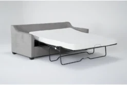 Porthos Vintage 80" Queen Sleeper Sofa -Living Room Furniture Shop 306001 grey fabric sleeper side 19