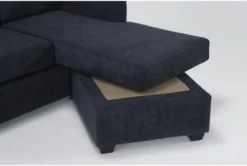 Porthos Midnight Blue 80" Queen Sleeper Sofa With Reversible Chaise -Living Room Furniture Shop 306013 blue fabric reversible sofa chaise detail 44