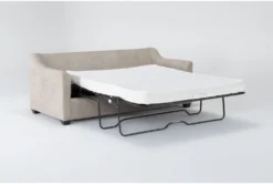 Porthos Cream 80" Queen Sleeper Sofa With Reversible Chaise 10 Porthos Cream 80" Queen Sleeper Sofa With Reversible Chaise -Living Room Furniture Shop 306025 beige fabric reversible sofa chaise side 19