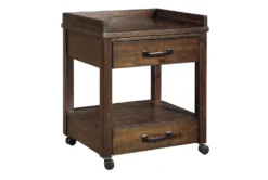 Morton Rustic Brown Printer Stand With 2 Outlets & 2 USB Ports