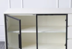 White 3 Drawer 2 Door Sideboard -Living Room Furniture Shop 307279 white wood cabinet detail 45