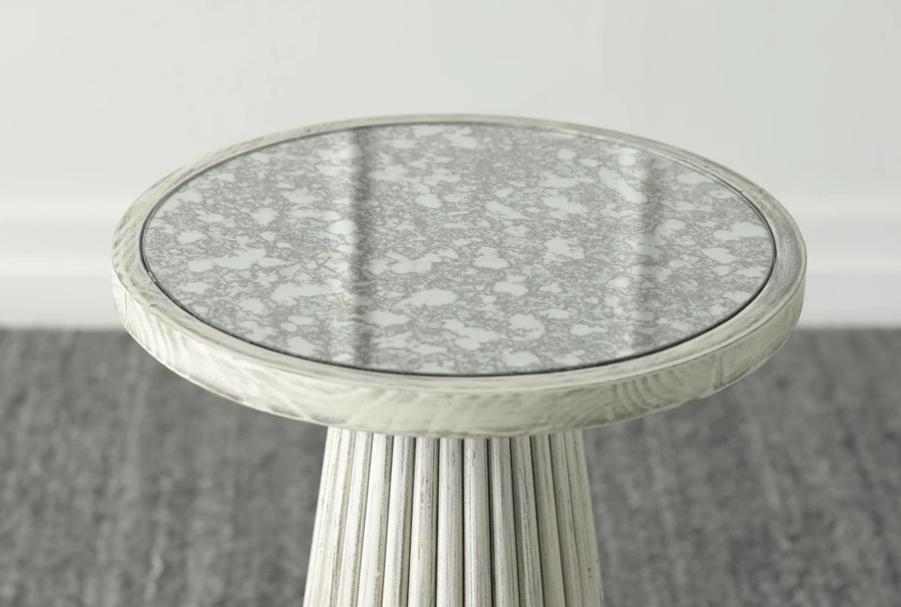 Grey Reclaimed Pine + Antique Mirror Top Accent Table 2 Grey Reclaimed Pine + Antique Mirror Top Accent Table - Image 2