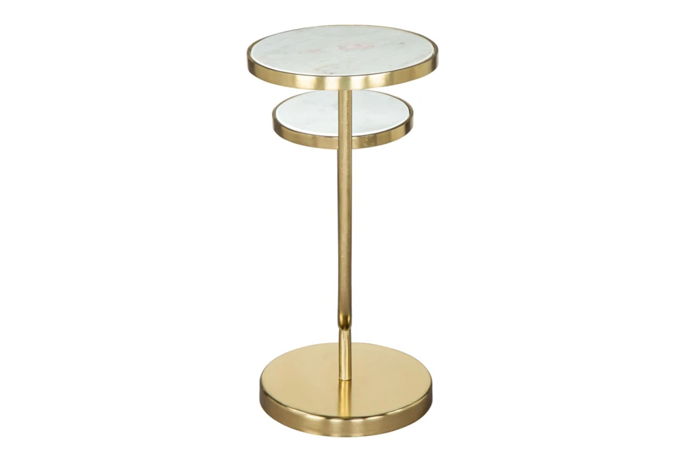 White & Gold Marble Tops Side Table 3 White & Gold Marble Tops Side Table - Image 3