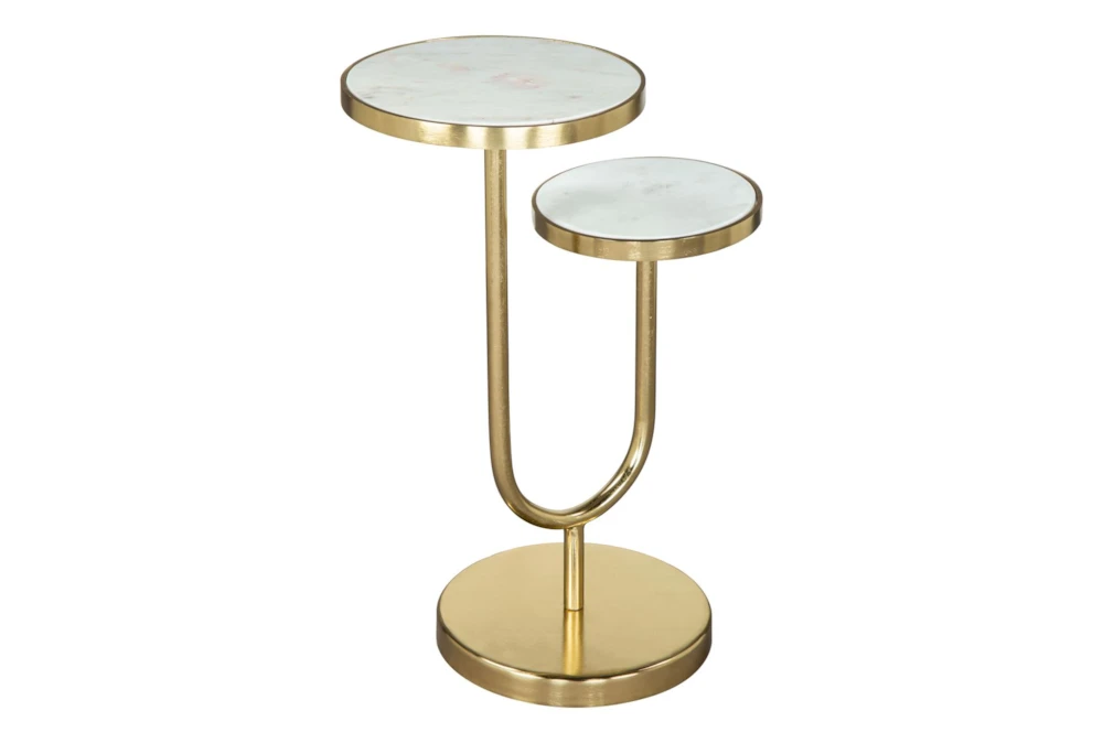 White & Gold Marble Tops Side Table 4 White & Gold Marble Tops Side Table - Image 4