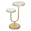 White & Gold Marble Tops Side Table