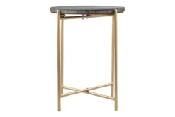 Gray & Gold Marble Top Side Table -Living Room Furniture Shop 307376 grey metal accent table detail 45