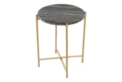 Gray & Gold Marble Top Side Table -Living Room Furniture Shop 307376 grey metal accent table detail 46