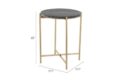 Gray & Gold Marble Top Side Table -Living Room Furniture Shop 307376 grey metal accent table detail 50
