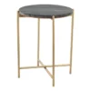 Gray & Gold Marble Top Side Table