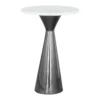 White & Black Marble Top Pedestal End Table