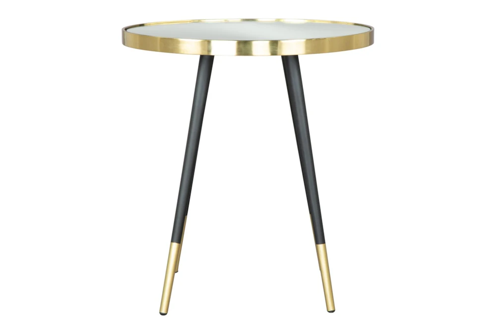 Black & Gold Mirror Top Side Table 2 Black & Gold Mirror Top Side Table - Image 2