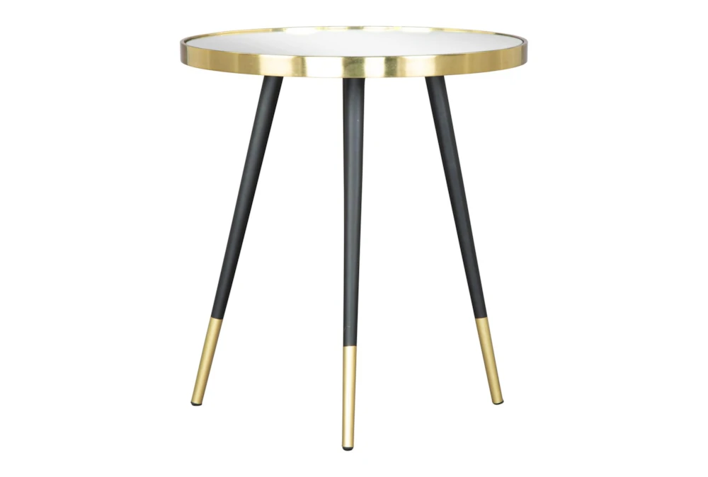 Black & Gold Mirror Top Side Table 3 Black & Gold Mirror Top Side Table - Image 3