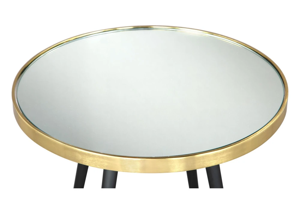 Black & Gold Mirror Top Side Table 5 Black & Gold Mirror Top Side Table - Image 5