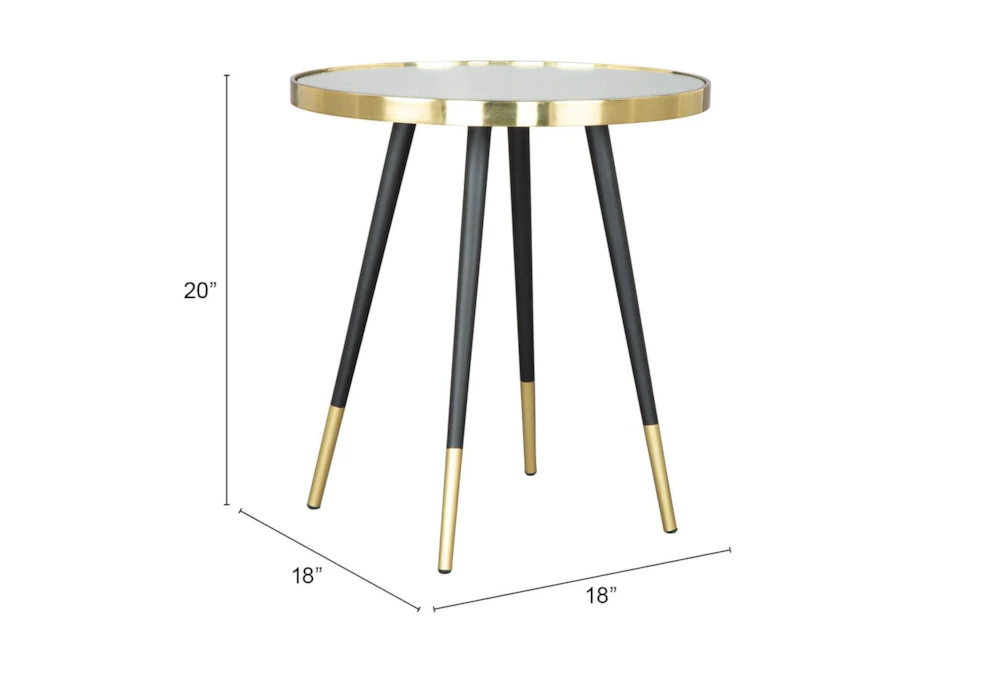 Black & Gold Mirror Top Side Table 8 Black & Gold Mirror Top Side Table - Image 8