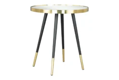 Black & Gold Mirror Top Side Table