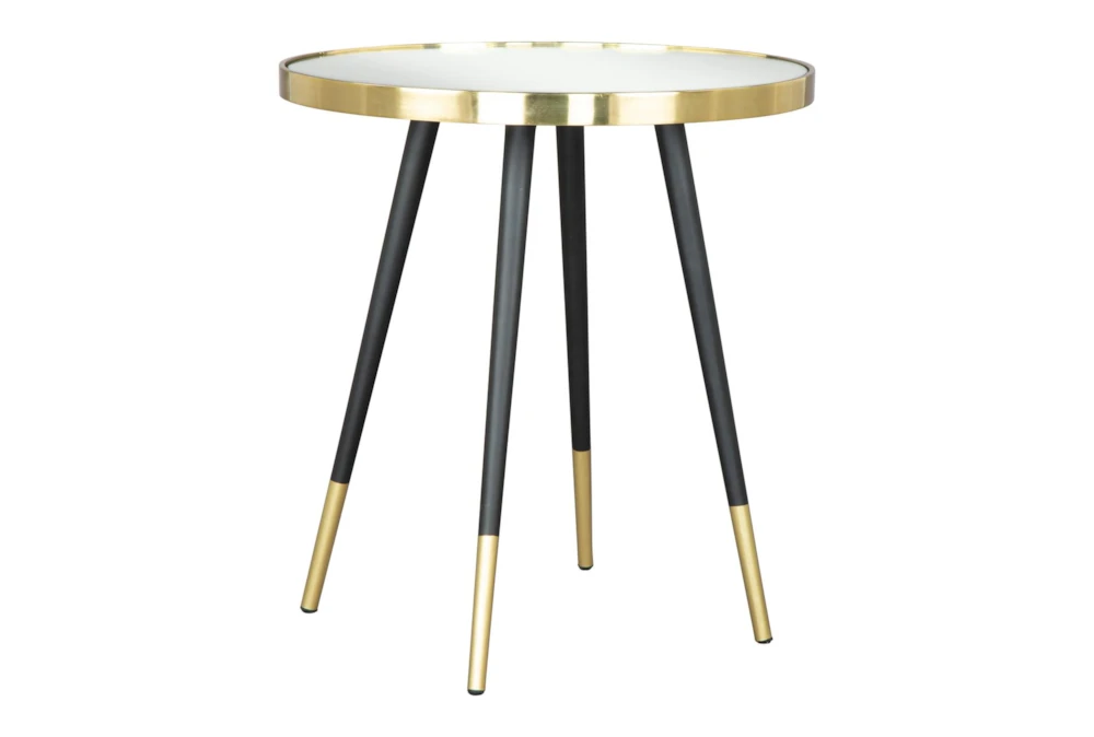 Black & Gold Mirror Top Side Table 1 Black & Gold Mirror Top Side Table