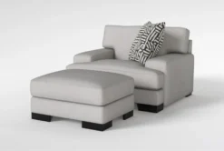 Aidan IV Chenille Chair/Ottoman Set -Living Room Furniture Shop 307520 natural fabric living room set side 19