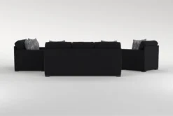 Cypress III Foam Sofa/Loveseat/Chair/Ottoman Set -Living Room Furniture Shop 307532 black fabric living room set back 65