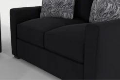 Cypress III Foam Sofa/Loveseat/Chair/Ottoman Set -Living Room Furniture Shop 307532 black fabric living room set detail 45