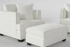 Kiara II Sofa/Loveseat/Chair/Ottoman Set -Living Room Furniture Shop 307543 white fabric living room set detail 45