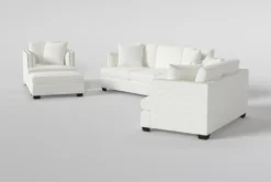 Kiara II Sofa/Loveseat/Chair/Ottoman Set -Living Room Furniture Shop 307543 white fabric living room set side 20