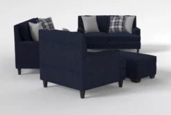 Madalyn II Sofa/Loveseat/Chair/Ottoman Set -Living Room Furniture Shop 307545 blue velvet living room set side 19