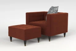 Tate Iv Chair/Ottoman Set -Living Room Furniture Shop 307563 red fabric living room set side 20