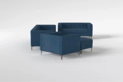 Wesley III Sofa/Loveseat/Chair/Ottoman Set 10 Wesley III Sofa/Loveseat/Chair/Ottoman Set -Living Room Furniture Shop 307567 blue fabric living room set side 19