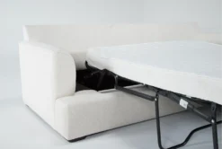Belinha II Opal 95" Queen Sleeper Sofa -Living Room Furniture Shop 307573 white fabric sleeper detail 47