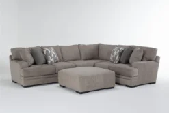 Arlen Marble 128" 2 Piece Sectional With Left Arm Facing Sofa & Cocktail Ottoman