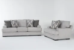 Arlen Sterling 2 Piece Sofa & Oversized Chair Set