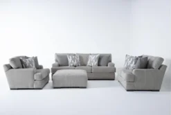 Arlen Sterling 4 Piece Sofa, Loveseat, Chair & Ottoman Set
