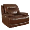 Heckford Brown Leather Power Zero Gravity Recliner With Power Headrest & USB