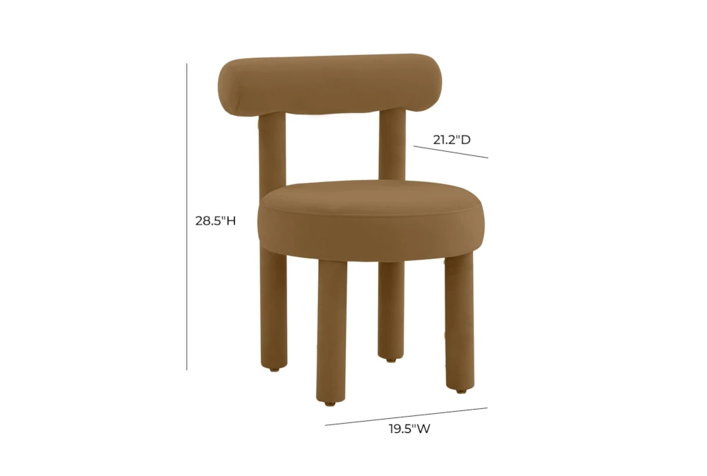 Lauren Cognac Velvet Accent Chair 2 Lauren Cognac Velvet Accent Chair - Image 2