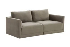 Lyric Taupe Velvet 74" 2 Piece Modular Loveseat
